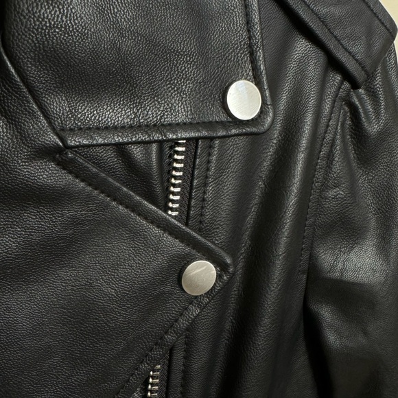 Armani Exchange faux leather black biker jacket, Size Small New With Tags - Picture 5 of 13